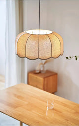 Nordic Wabi Glow – Minimalistische Wabi-Sabi LED Hängelampe mit Leinenstoff