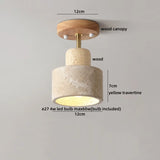 LumiSabi Travertin Naturstein LED Deckenleuchte – Moderne Wabi-Sabi Lampe