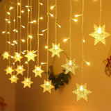 LumaSnow 4M LED Schneeflocken-Lichtervorhang – Weihnachts-Eiszapfen-Lichterkette