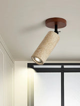 LumiSabi Travertin Naturstein LED Deckenleuchte – Moderne Wabi-Sabi Lampe