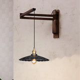 KoshiWood Japanische Wandlampe – Massivholz Wandleuchte mit Faltarm & Nordic Retro Design