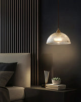 AuroraLuxe LED Pendelleuchte – Kupfer & Glas für Modernes Wohndesign