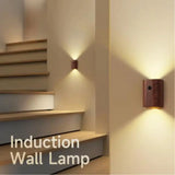 LumiHolz – Moderne Innen-Induktions Wandleuchte aus Holz