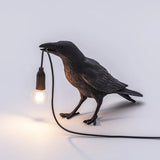 Glücksvogel Tischleuchte aus Kunstharz – Moderne LED Design Tischlampe | Dekorative Ambienteleuchte | Stilvolle Nachttischlampe