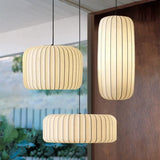 Moderne Japanische Wabi Sabi Seiden-Pendelleuchte