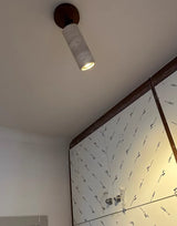 LumiSabi Travertin Naturstein LED Deckenleuchte – Moderne Wabi-Sabi Lampe