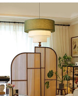 Boho Green Stoff Pendelleuchte