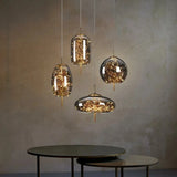 Moderne LED Glas Pendelleuchte – Elegante Designer Hängeleuchte | Dimmbare Deckenbeleuchtung | Stilvolle Wohnraumlampe