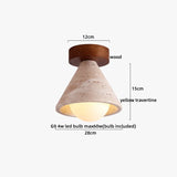 LumiSabi Travertin Naturstein LED Deckenleuchte – Moderne Wabi-Sabi Lampe