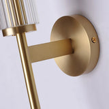 Moderne Wandlampe aus Klarem Glas mit Gold-Messing