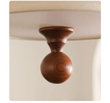 Wabi Sabi Vintage Deckenlampe – Runde Stoff-Deckenleuchte in Grün/Weiß