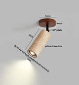 LumiSabi Travertin Naturstein LED Deckenleuchte – Moderne Wabi-Sabi Lampe