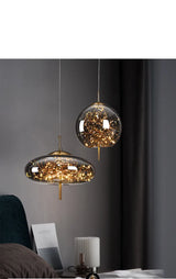 Moderne LED Glas Pendelleuchte – Elegante Designer Hängeleuchte | Dimmbare Deckenbeleuchtung | Stilvolle Wohnraumlampe