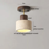 LumiSabi Travertin Naturstein LED Deckenleuchte – Moderne Wabi-Sabi Lampe