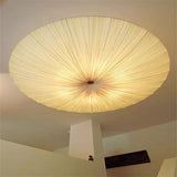 Wabi-Sabi Premium Stoff-LED-Deckenleuchte – Runde Minimalistische "Fliegende Untertasse" Pendelleuchte
