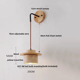 LumiTravert Wandleuchte – LED Naturstein & Holz Design mit Zugschalter