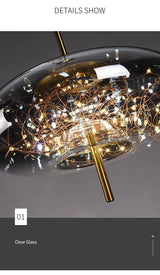 Moderne LED Glas Pendelleuchte – Elegante Designer Hängeleuchte | Dimmbare Deckenbeleuchtung | Stilvolle Wohnraumlampe
