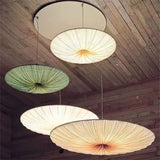 Wabi-Sabi Premium Stoff-LED-Deckenleuchte – Runde Minimalistische "Fliegende Untertasse" Pendelleuchte