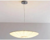 Wabi-Sabi Premium Stoff-LED-Deckenleuchte – Runde Minimalistische "Fliegende Untertasse" Pendelleuchte