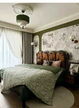 Boho Green Stoff Pendelleuchte