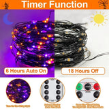 GLOWSPELL – Halloween LED Lichterkette 100/200 LEDs mit Schwarzem Kabel