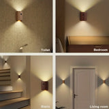 LumiHolz – Moderne Innen-Induktions Wandleuchte aus Holz