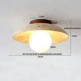 LumiSabi Travertin Naturstein LED Deckenleuchte – Moderne Wabi-Sabi Lampe