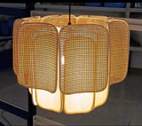 Japanische Wabi Sabi Boho Rattan Hängeleuchte