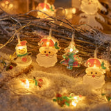 LumiWeih LED Weihnachts-Lichterkette mit Schneemann, Tannenbaum & Weihnachtsmann