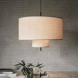 Skandinavische Wabi-Sabi Pendelleuchte aus Stoff – Minimalistische LED Hängeleuchte