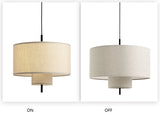 Skandinavische Wabi-Sabi Pendelleuchte aus Stoff – Minimalistische LED Hängeleuchte