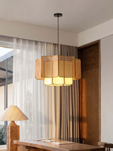 Japanische Wabi Sabi Boho Rattan Hängeleuchte