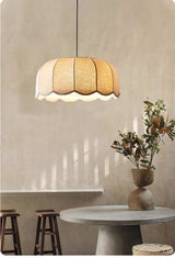 Nordic Wabi Glow – Minimalistische Wabi-Sabi LED Hängelampe mit Leinenstoff