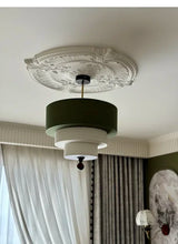 Boho Green Stoff Pendelleuchte