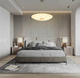 Wabi-Sabi Premium Stoff-LED-Deckenleuchte – Runde Minimalistische "Fliegende Untertasse" Pendelleuchte