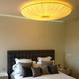 Wabi-Sabi Premium Stoff-LED-Deckenleuchte – Runde Minimalistische "Fliegende Untertasse" Pendelleuchte
