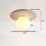 LumiSabi Travertin Naturstein LED Deckenleuchte – Moderne Wabi-Sabi Lampe