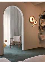 NordicGlow – Moderne Runde LED Wandleuchte im Nordischen Holzdesign