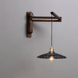 KoshiWood Japanische Wandlampe – Massivholz Wandleuchte mit Faltarm & Nordic Retro Design