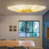 Wabi-Sabi Premium Stoff-LED-Deckenleuchte – Runde Minimalistische "Fliegende Untertasse" Pendelleuchte
