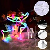 Magisches Weihnachts-Neonlicht – Rentier, Strumpf & Baum – LED