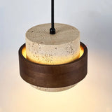 LumiTravert Wandleuchte – LED Naturstein & Holz Design mit Zugschalter
