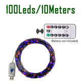 GLOWSPELL – Halloween LED Lichterkette 100/200 LEDs mit Schwarzem Kabel