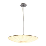 Wabi-Sabi Premium Stoff-LED-Deckenleuchte – Runde Minimalistische "Fliegende Untertasse" Pendelleuchte