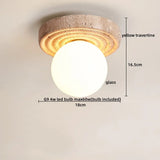 LumiSabi Travertin Naturstein LED Deckenleuchte – Moderne Wabi-Sabi Lampe