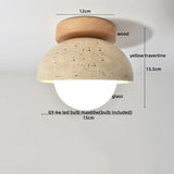 LumiSabi Travertin Naturstein LED Deckenleuchte – Moderne Wabi-Sabi Lampe