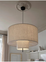 Skandinavische Wabi-Sabi Pendelleuchte aus Stoff – Minimalistische LED Hängeleuchte