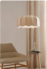 Nordic Wabi Glow – Minimalistische Wabi-Sabi LED Hängelampe mit Leinenstoff