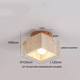 LumiSabi Travertin Naturstein LED Deckenleuchte – Moderne Wabi-Sabi Lampe
