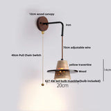 LumiTravert Wandleuchte – LED Naturstein & Holz Design mit Zugschalter